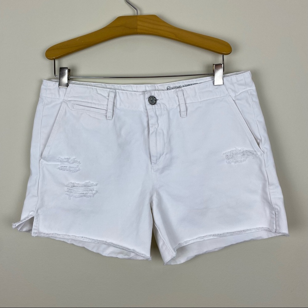 AG boy fit white denim shorts size 27